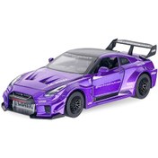 Resim Zilinn 1: 32 Gtr-csr2 Hızlı Ve Öfkeli Alaşımlı Araba Modeli Diecasts Oyuncak Ses Ve Işık İle Model Arabadekorasyon Oyuncakları Çocuklar İçin Hediye Mor Altın 