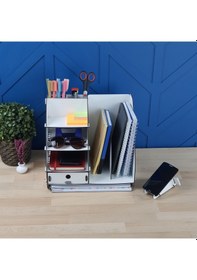 Resim Focus Hexa Çekmeceli A4 Evrak Rafı Masaüstü Organizer Beyaz Renk 