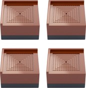 Resim Hangfox Plastik+tpu Mutfak Ev Aletleri Ayaklıklı Koruyucu - Kaymazsız, Sessiz, Nem Engeli - 7.8x7.8cm, 4cm Yükseklik, Kahverengi L Tipi, 4 Adet Paket 