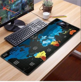 Resim Azemax 70X30Cm Dünya Haritası Desenli Oyuncu Mousepad Kaydırmaz T 