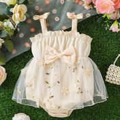 Resim JOPGEEY Honey Girl 3D Yay ve Çiçekli File Elbise - Küçük Kızlar İçin Sevimli Yaz Kıyafeti, Doğum Günleri ve Günlük Maceralar İçin Mükemmel, Bayram Günü Kıyafeti | Çiçek Desenli Elbise | File Kumaş, Kız Elbisesi, Dış Mekan İçin 