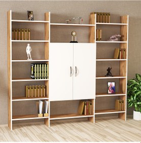Resim Kalenderdekor1 Kalender Dekor Viyan Konsol Kitaplık Atlantikçam Beyaz 