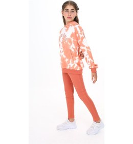 Resim Toontoy Kids Toontoy Kız Çocuk Batik Desenli Taytlı Takım Kiremit 