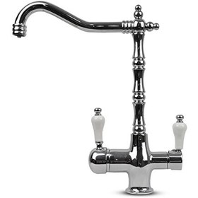 Resim İdeal Mağaza Su Arıtma Cihazı İçin 3 Yollu Rustik Krom Musluk 