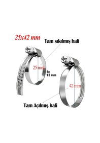 Resim Paslanmaz Çelik Hortum Boru Tesisat Kelepçesi 5 Adet 25x40 MM 