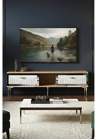 Resim Tsa1503dbs - Tunatv150 Tv Stand, Tv Sehpası Safirmeşe-beyaz-sılver 150cm Safirmeşe-beyaz-sılver 