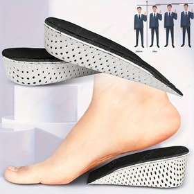 Resim Erkekler ve kadınlar için görünmez 4 cm yükseltici ayakkabı içi pedler, yumuşak hafıza köpüğü, rahat topuk kaldırma, Şükran Günü, Anneler ve Babalar Günü hediyeleri için ideal, her gün rahatlık | Şık topuk kaldırma | Rahat topuk pedi, ayakkabı dekorasyonu 