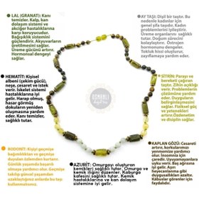 Resim Deniz Doğal Taş Sertikalı ( Taşlar) Doğaltaş Kolye - Lal,hametit,rodonit,azurit,kaplan Gözü,sitrin,ay Taşı 