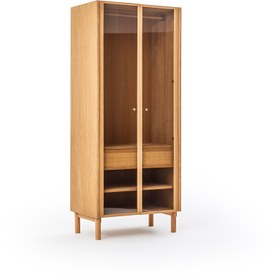 Resim Monaco Cam Kapaklı Askılı Elbise Dolabı 