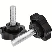 Resim M8 x 40mm Dişli Yıldız El Düğmesi Sıkma Vidası El Sıkma Düğmesi Hızlı Çıkarma Yedek Parçaları Şemsiye Tabanı Yedek Düğmesi 