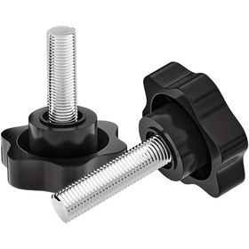 Resim M8 x 40mm Dişli Yıldız El Düğmesi Sıkma Vidası El Sıkma Düğmesi Hızlı Çıkarma Yedek Parçaları Şemsiye Tabanı Yedek Düğmesi 