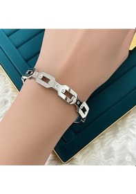 Resim Çelik Silver Bileklik Modern Geometrik Bağlantılı Çok Renkli 