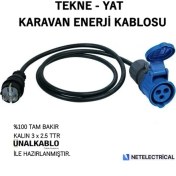 Resim Ünal Kablo Tekne ve Karavan Enerji Kablosu 22 Metre (3x2.5 Ttr Tam Bakır Kablo) 