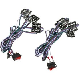 Resim 8'li Set Beyaz Işık 48led 5050rgb Araç İç Aydınlatma Lambası - Kamyonet, Karavan Dekoratif Okuma Işığı Siyah Siyah 