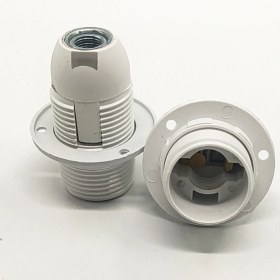 Resim Dekoratif Plastik E-14 Tam Dişli Halkalı Geçmeli Duy Beyaz (2 Adet) 