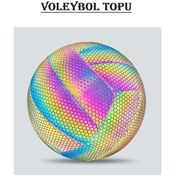 Resim Kapris Fosfor Desenli Dikişli Voleybol Topu Vb307 Çok Renkli 