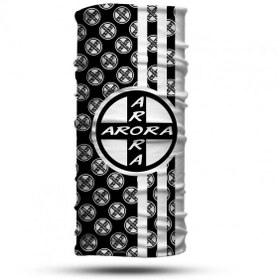 Resim motogaj Arora Desenli Siyah Beyaz Bandana Buff 