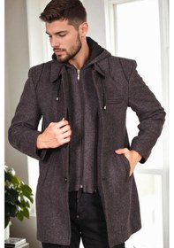 Resim Plt9335 Dewberry Erkek Palto-diagonal Siyah-antrasit Diagonal Siyah-antrasit 