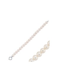 Resim 9,5 Mm Gemici Kilit Doğal İnci Bileklik 19 Cm / Rose Gümüş 
