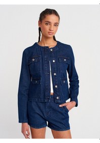 Resim Dilvin 65365 Dört Cepli Kısa Denim Mont-lacivert Lacivert 