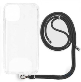 Resim Xiaomi Mi 9 Lite İp Askılı Şeffaf Silikon Kılıf Siyah 