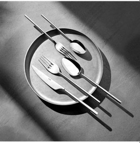 Resim Nehir Gloria 72 Parça Çatal Kaşık Bıçak Seti Takımı 12 Kişilik Paslanmaz Çelik Gri 