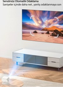 Resim Yesido Kablosuz Taşınabilir 4K Destekli BT 5.1 720P Android Sistemli Sinema Hoparlörlü Projeksiyon Cihazı 