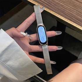 Resim Xiaomi Bilekliği için Yeni Buğday Tasarımı Manyetik Toka Modeli, Uzunluk ve Genişlik Ayarlamak Kolay, Xiaomi Bilekliği 9 ve Xiaomi Bilekliği 8 için Uygun, NFC Versiyonu, Üç Renkte Mevcut: Yıldız Işığı, Gümüş, Siyah, Basit ve Gelişmiş Akıllı Saat Kayışı, Paslanmaz Çelik Metal Kadın Bilekliği, Saat Değiştirme Kayışı, Connecto Dahil 