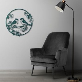 Resim Spring Song Birds - Metal Duvar Sanatı (Siyah, 27.5x27.5 70x70cm, Renkler/Boyut) 
