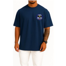 Resim Bahriyeli Collection Oversize Tcg Yavuz - F240 Cep Ve Sırt Tasarımlı Unisex T-shirt Lacivert 