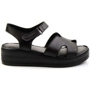 Resim Siyah Leather Kadın Sandalet K05552008503 Siyah 