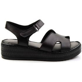 Resim Siyah Leather Kadın Sandalet K05552008503 Siyah 