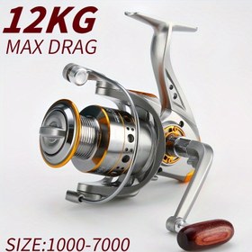 Resim DC1000-7000 Serisi, 5.2:1 Dişli Oranı, 11.79KG Fren Gücü, Alüminyum Alaşımlı Tam Metal Misina Kabı, Sol/Sağ El Kullanımına Uygun, Pürüzsüz ve Hassas, Tatlı Su ve Tuzlu Su İçin Dayanıklı Balıkçılık Malzemesi, Yeni Başlayanlar ve Uzmanlar İçin İdeal Döner Balıkçılık Makinesi 