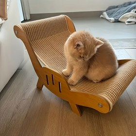 Resim Büyük ve Sağlam Sisal Halatlı Kedi Tırmalama Sandalyesi & Koltuk - Dayanıklı Tırmalama Direği ve Sisal Postlu Sağlam Kedi Ağacı, Tüm Dekor Stilleriyle Uyumlu Kedi Mobilyası (Tırmalama Direği ve Oturma Alanı) 