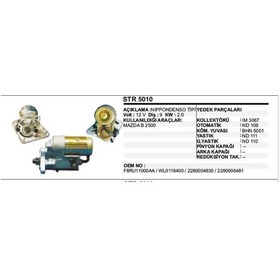 Resim Marş Motoru 9 Diş 12v Mazda B2500 Ym 9d. Nıppondenso Tip 