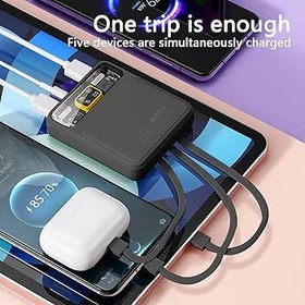 Resim FokCalgary Güç Bankası | Hızlı Şarj Güç Bankası - LED Ekran, Dahili 4 Kablo, Akıllı Cihazlar ve Cep Telefonları için Cep Telefonu Taşınabilir Güç Bankaları 