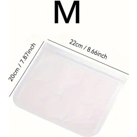 Resim Gateesat Xl 5'li Sızdırmaz Saklama Poşeti Bpa İçermez Yeniden Kullanılabilir Dondurucu Buzdolabı Organizer 