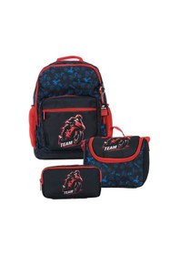 Resim Pippa Erkek Çocuk Üç Gözlü Siyah/kırmızı İlkokul Üçlü Okul Çanta Seti - Motosiklet - Ppset5300 Çok Renkli 