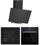 Resim Profilo Siyah Cam Ankastre Set (FRMA234S - DVK6J469 - OE36K6P10D) 