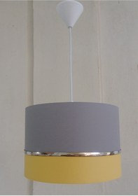 Resim Genel Markalar GRİ SARI KUMAŞ KAPLAMA 2.Lİ SET YATAK ODASI GENÇ VE ÇOCUK ODASI AVİZE VE ABAJUR SETİ 