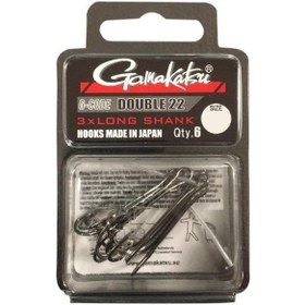Resim Gamakatsu Double 22 Long Shank No:2/0 İkili Olta İğnesi 6adt 
