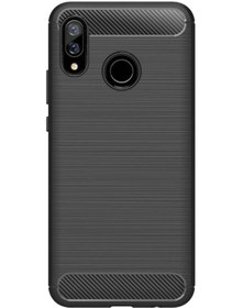 Resim Microcase Huawei Nova 3 Brushed Carbon Fiber Silikon Tpu Kılıf - Siyah 