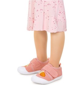 Resim Kiko Kids Strawberry Cırtlı Kız Bebek İlk Adım Panduf Ayakkabı Pudra 