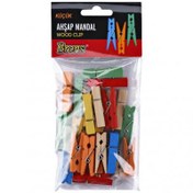 Resim Brons Ahşap Renkli Mandal Küçük 24'lü Paket 