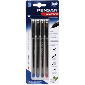 Resim Pensan Tükenmez 0,7 Mm My-Tech Tükenmez Kalem 4 Lü Blister(Msk) 