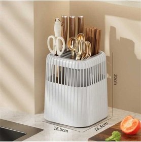 Resim Ulzyvf Rafı Mutfak Fonksiyonlu Ev Drenaj Döner Çok Çatal Bıçak Bıçak Ez 