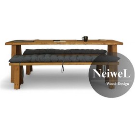 Resim Neiwel Tier Doğal Ahşap Banklı Toplantı Masasıı x 100 x 320 Açık Ceviz 