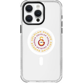 Resim Galatasaray Magsafe Aslolan Şeffaf Telefon Kılıfı - iPhone 15 Pro Max 