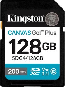 Resim Kingston Sdg4-128gb 128gb Sdxc Canvas Go Plus Gen4 200mb-s C10 Uhs-ı U3 V30 Hafıza Kartı 