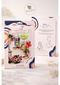 Resim Kitap Kılıfı Ve Metal Kitap Ayracı Seti Kırmızı Motorsikletli Ev 